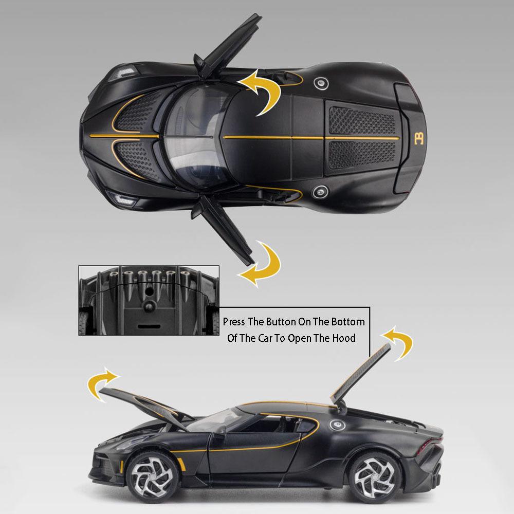 1:24 Bugatti Lavoiturenoire Modello Auto Sportiva in Lega Diecasts & Veicoli Giocattolo Modello Auto in Metallo Suono e Luce di Simulazione Regalo