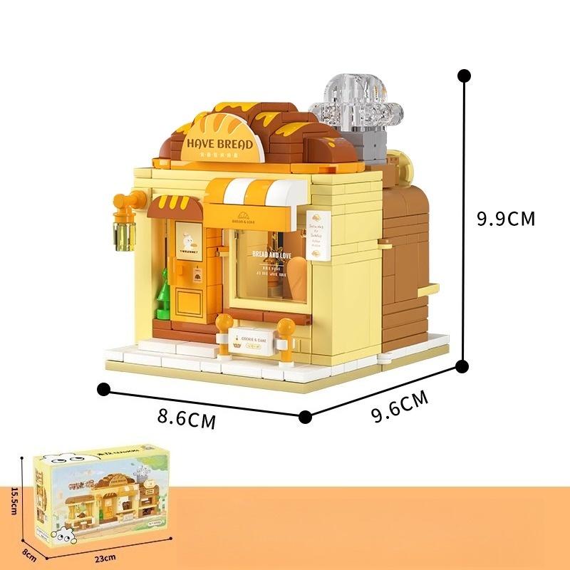 Street View Building Blocks Creative Paradise Children's Educational Assembly Cute Toy Store Handmade Diy Model Ornaments Gifts