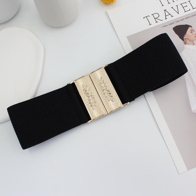 

Винтажная пряжка с тиснением Эластичный эластичный пояс Женское платье Пальто Широкий пояс Декорация Пояс-кушак Три размера 65cm