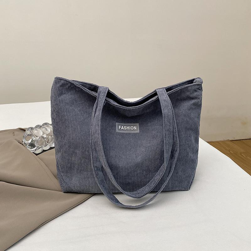 Chic Retro Casual Tote Bag With Soft Corduroy Material For Everyday Use