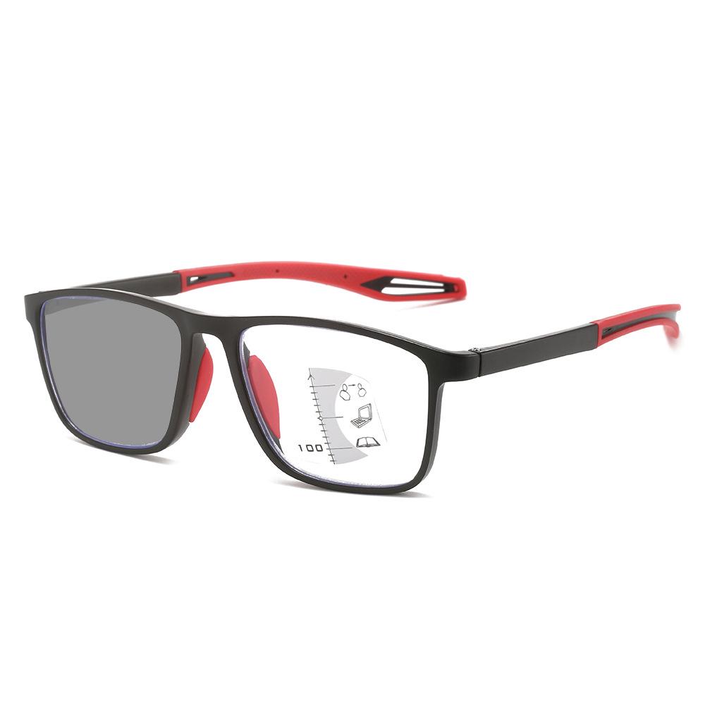 Multifocal Photochromic Anti-Blue Light Reading Glasses with Sport Anti-Slip and Smart Zoom