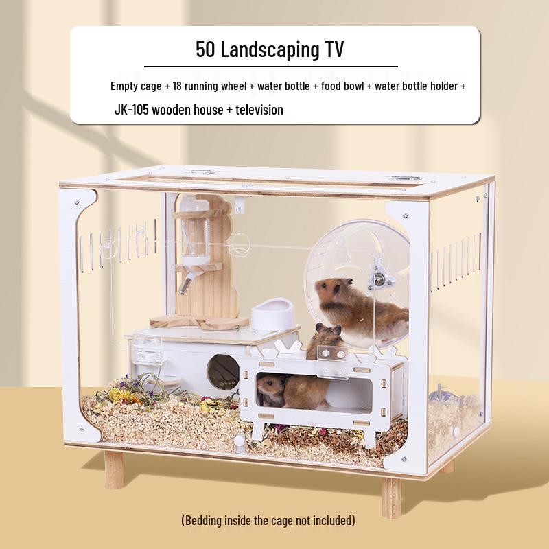 Golden Hamster Luxury Villa - Large Acrylic Cage, Starry Sky Design