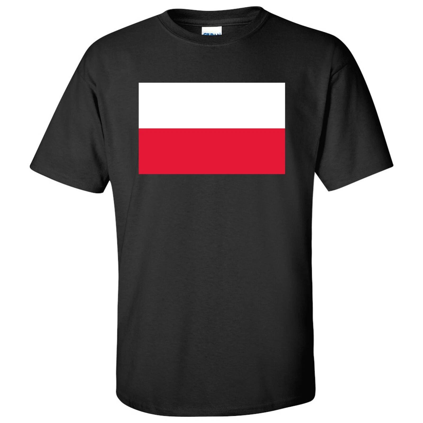 Poland European Flag Basic Cotton T-Shirt - Black 2XL
