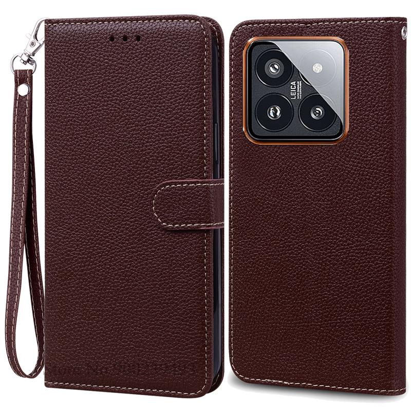 Mi 14 Mi14 Xiaomi14 Pro Case For Xiaomi 14 Case Leather Wallet Flip Case For Xiaomi 14 Pro Cover Coque For Xiaomi Mi 14 Fundas