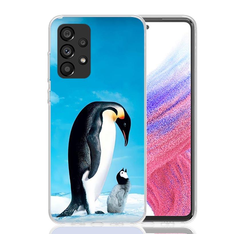 Penguins Love At The North Pole Phone Case For Samsung Galaxy A17 A16 A14 A15 A13 A57 A56 A54 A55 A53 A37 A36 A34 A35 A33 A26 A2