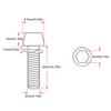 10Pz Viti Manubrio Bici Bulloni Manubrio Bici Bulloni Testa Conica Viti con Rondelle Parte Manubrio Sterzo Bici M5x20mm