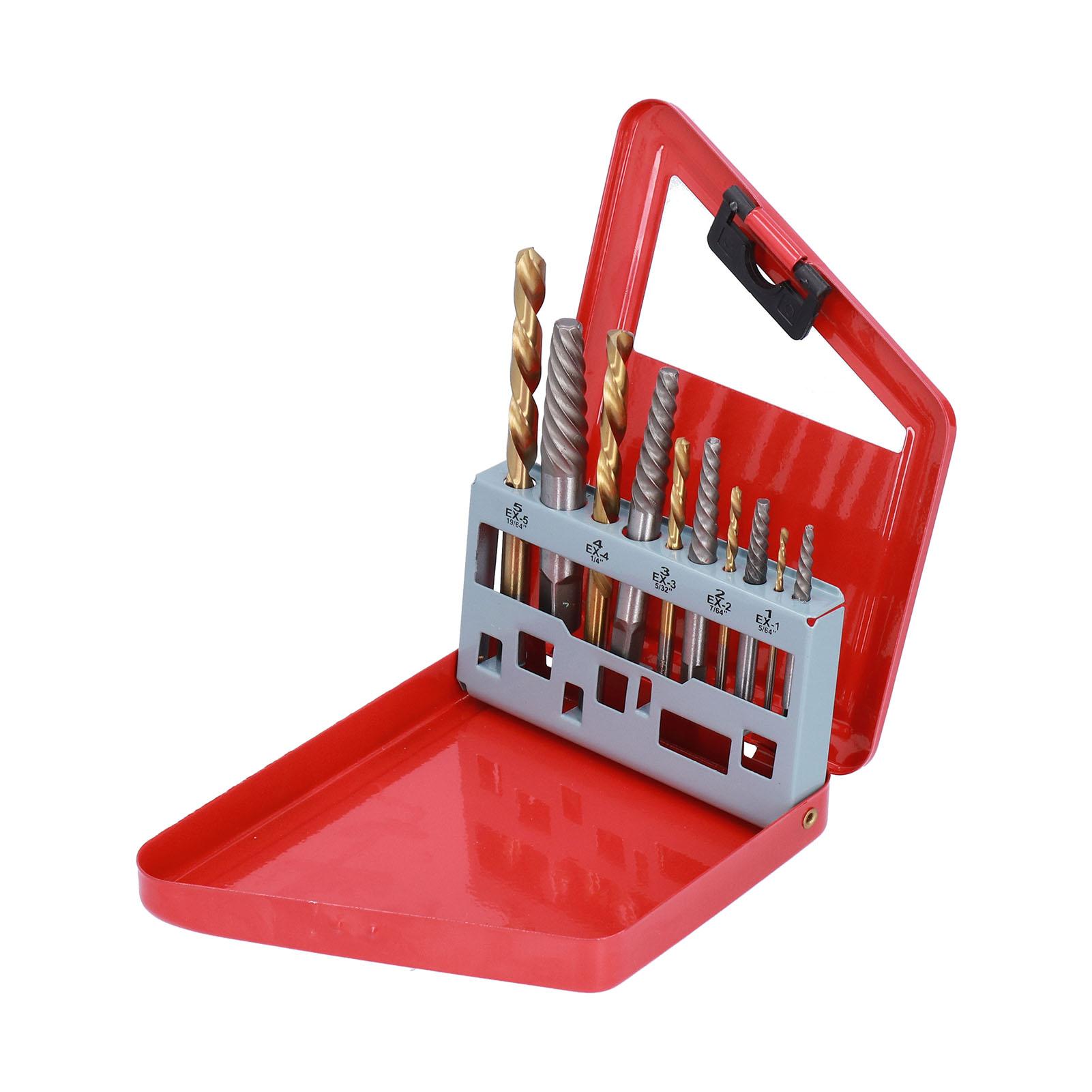 

10Pcs Screw Extractor Drill Bit 4241 HSS Left Hand Damaged Bolt Stud Removers Hardware