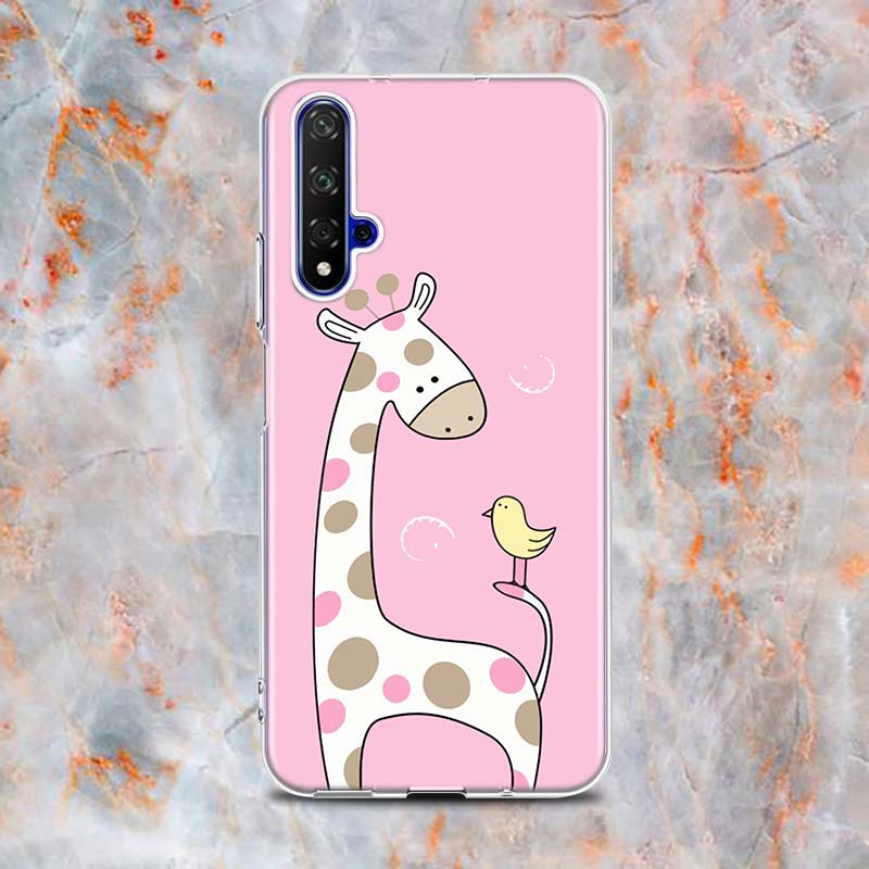 Cartoon Animal Giraffe Silicone Cover For Honor 20 20S 20E 8 8A Prime 8X MAX 8C 8S 7A 7C 7S Pro Phone Case