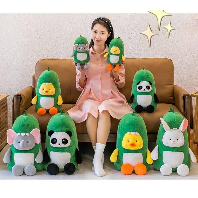 Cute Transforming Dinosaur Plush Toy For Kids' Birthday Gifts Short Hair Breathable Comfortable No Fading Available In Bunny Panda Duck Elephant