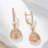Romantic Ballet Long Dangle Earrings Fashion  Rose Gold Color With Natural Zircon Accessories Women Daily Jewelry