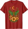 Luna Moth Celestial Garden Graphic Tee Men's Casual Cotton Print Round Neck T-Shirt