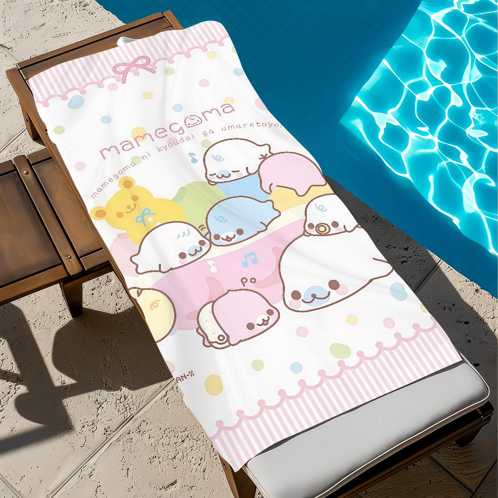 Kawaii Cartoon M-Mamegoma-a Towel Large Quick-Drying Microfiber soft Beach Towel for Travel Fitness Sauna Bathing Camping