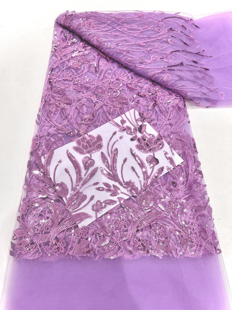 Red African Lace Fabric 2025 Sequins Beaded Embroidery Groom Nigerian Bridal High Quality French Tulle Lace Fabric For Sewing