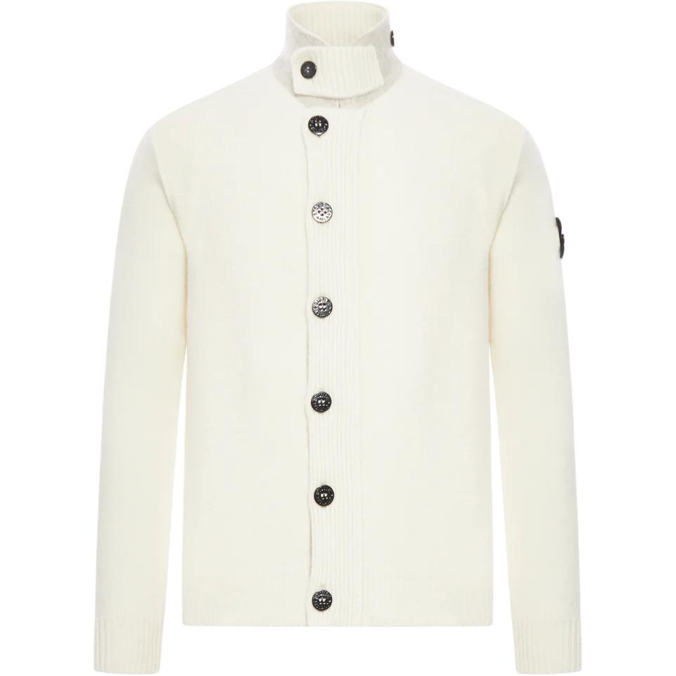 Stone Island Klassiek Logo Patch Hoge Hals Enkele Knopen Trui Unisex trui K2S155100047S00A3-V0093 L