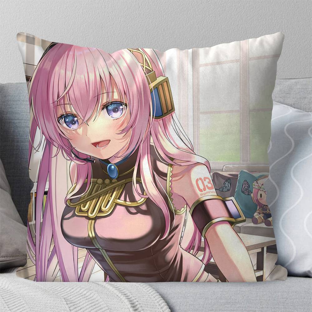 Megurine Luka Virtual Singer Pillow Case Fashion Square Pillowcase Bedroom Sofa Room Ins Decoration Leisure