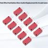 10Pcs Red 3Pins Push Button Micro Switch Replacement for Arcade Game