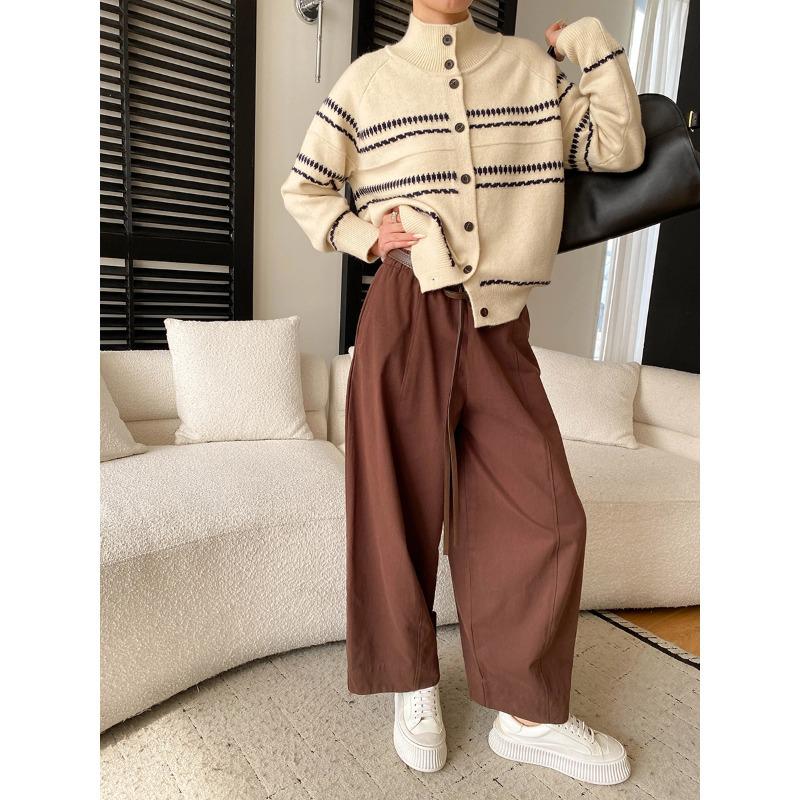 Sinan Wide-Leg Loose Casual Pants with Belt - Spring SN8547 Extra Large