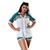Sommer Damenmode Hohl Revers Top Hohe Taille Shorts Strick Casual Anzug