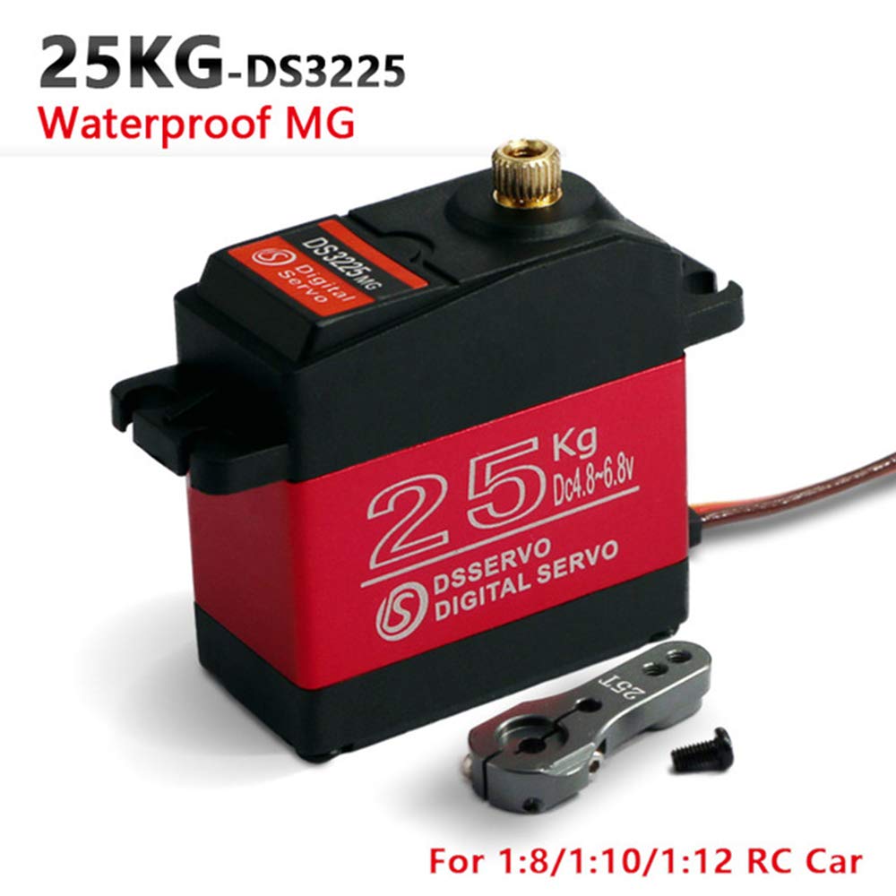 Zosky DS3225 25kg High Torque Full Metal Digital Steering Servo, Waterproof, for Baja RC Cars (Control Angle 180°)