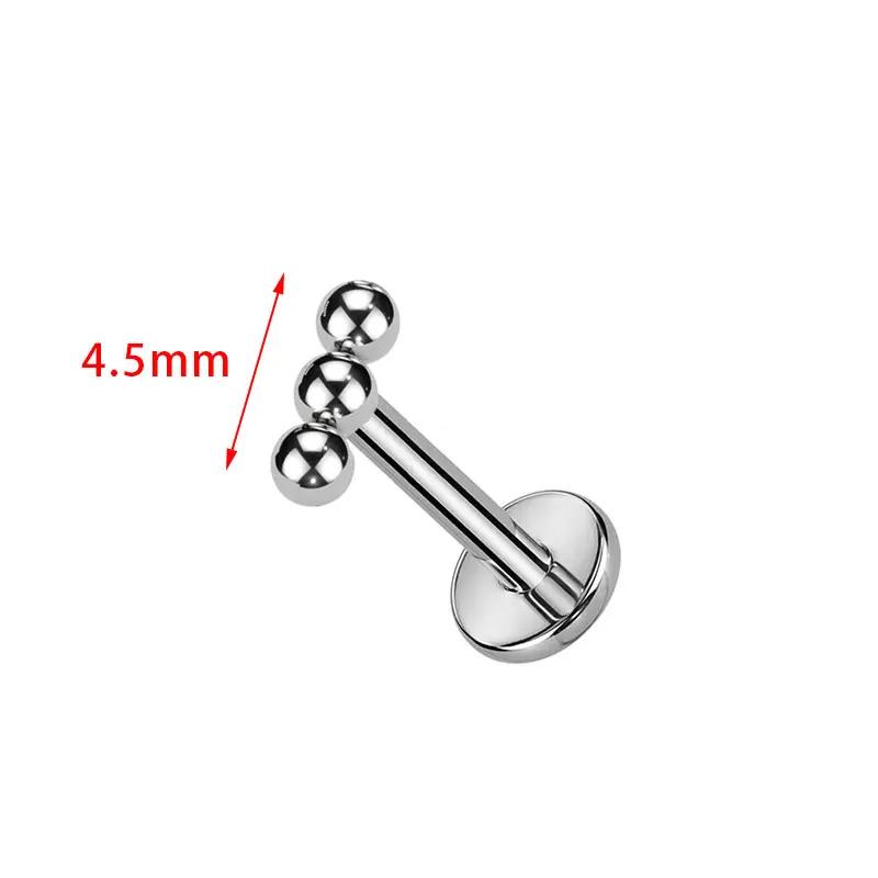 1/10 Stück ASTM F136 Titan-Kugeln Labret Piercing Ohr Flat Tragus Knorpel Helix Conch Ohrring Lippe Nase Piercing Körperschmuck