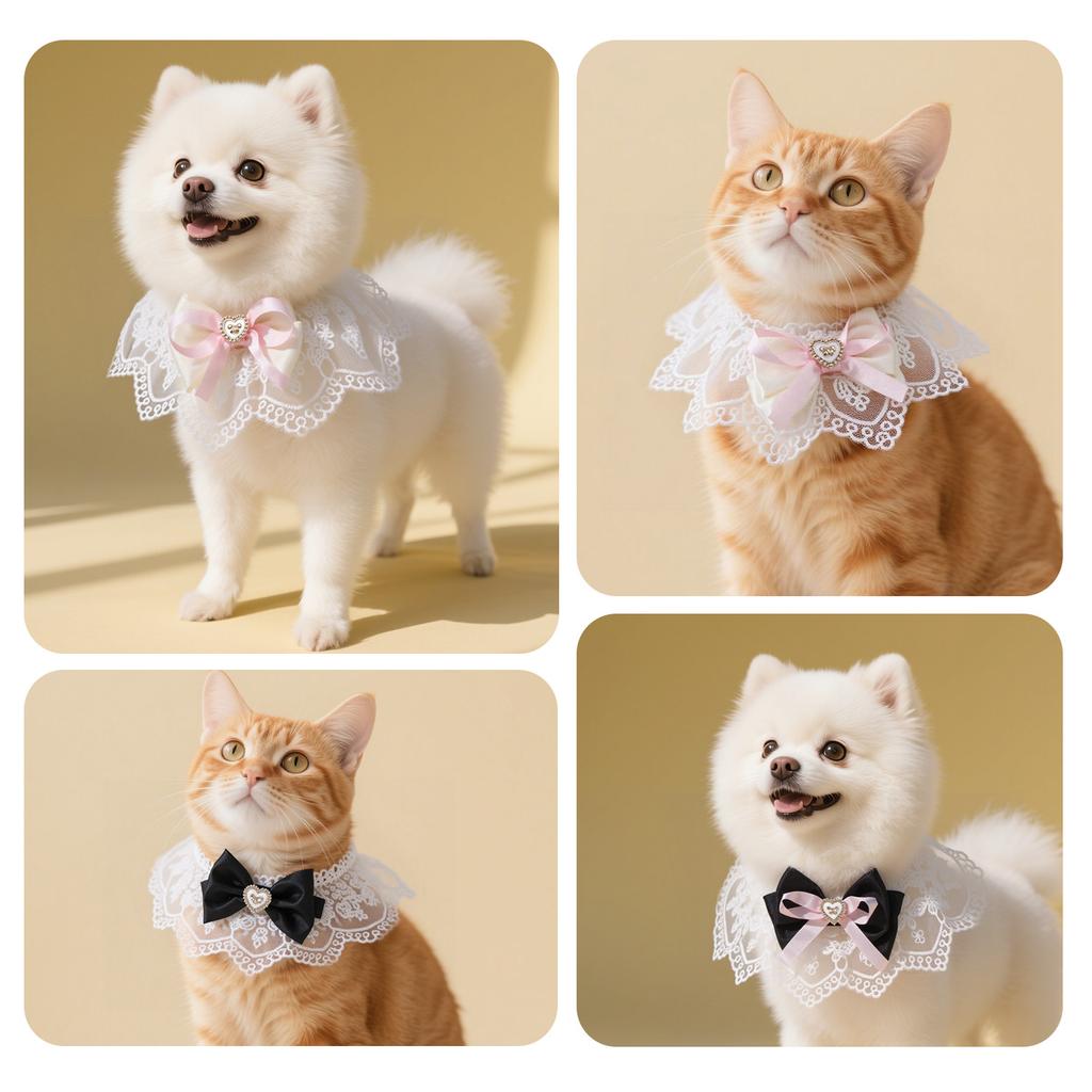 Pet Bib Bag Polyester Love Princess Wind Lace Pet Cat Scarf Dog Scarf Accessories Summer