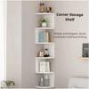 Compact Design Triangular Corner Shelf Space Saving Layered Bookshelf  Bedroom