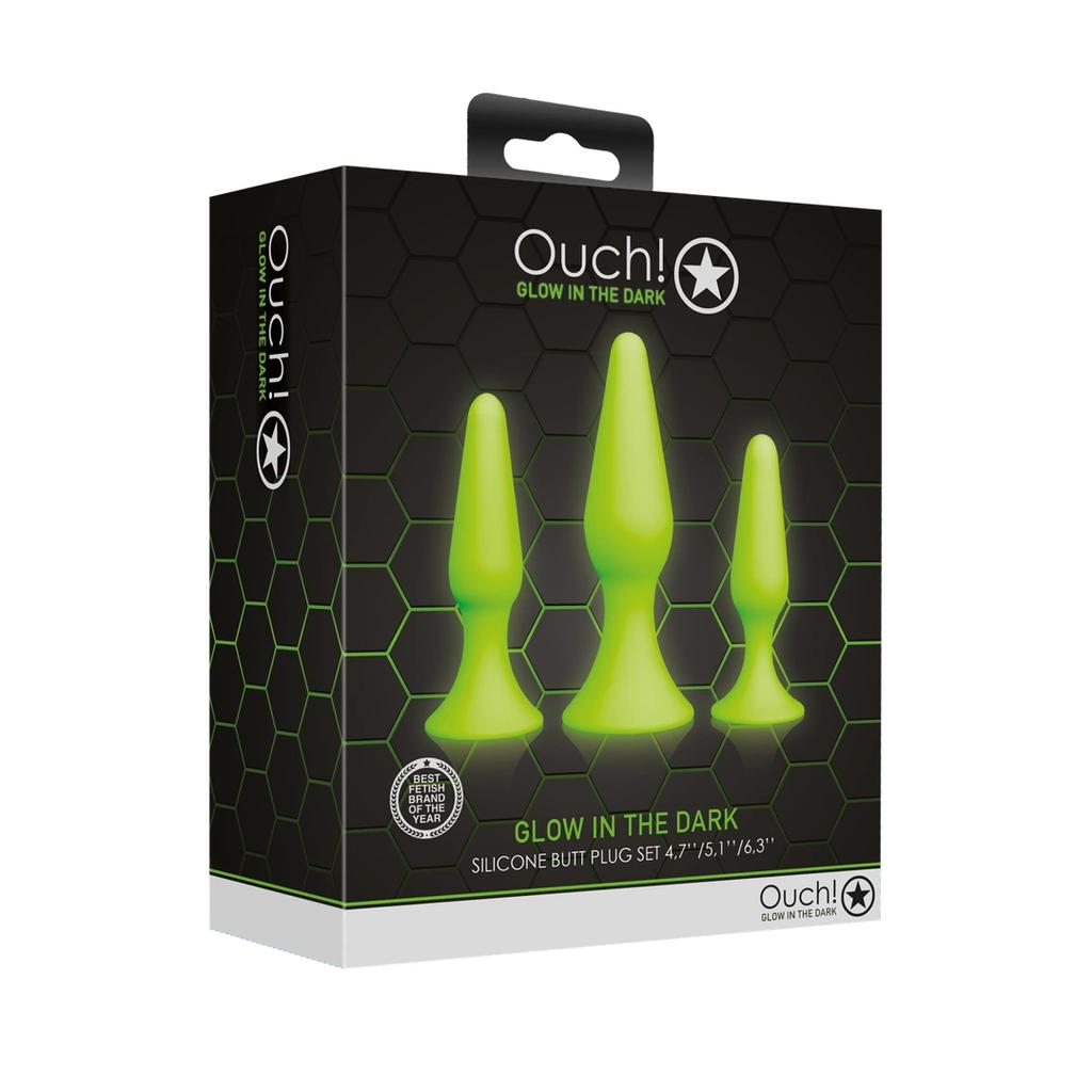 Glow-in-the-Dark Butt Plug Set Ouch! by shots