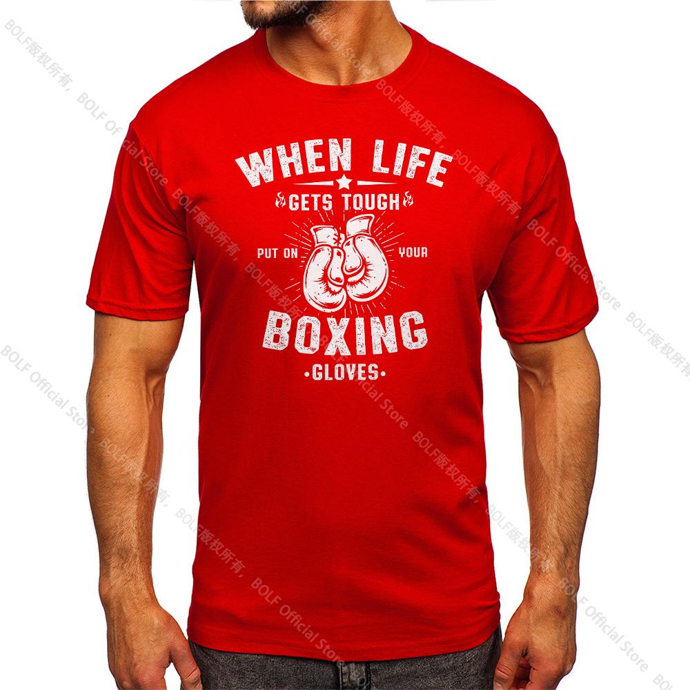 Herren Box-Fitnessstudio Bedrucktes Vintage T-Shirt Sport 100% Baumwolle Klassische T-Shirts für Männer Frauen Sportbekleidung Oberteile