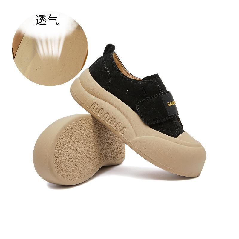 

Velcro little white shoes women s 2025 spring new casual retro versatile women s shoes fashion platform women s shoes trend 40 чёрный