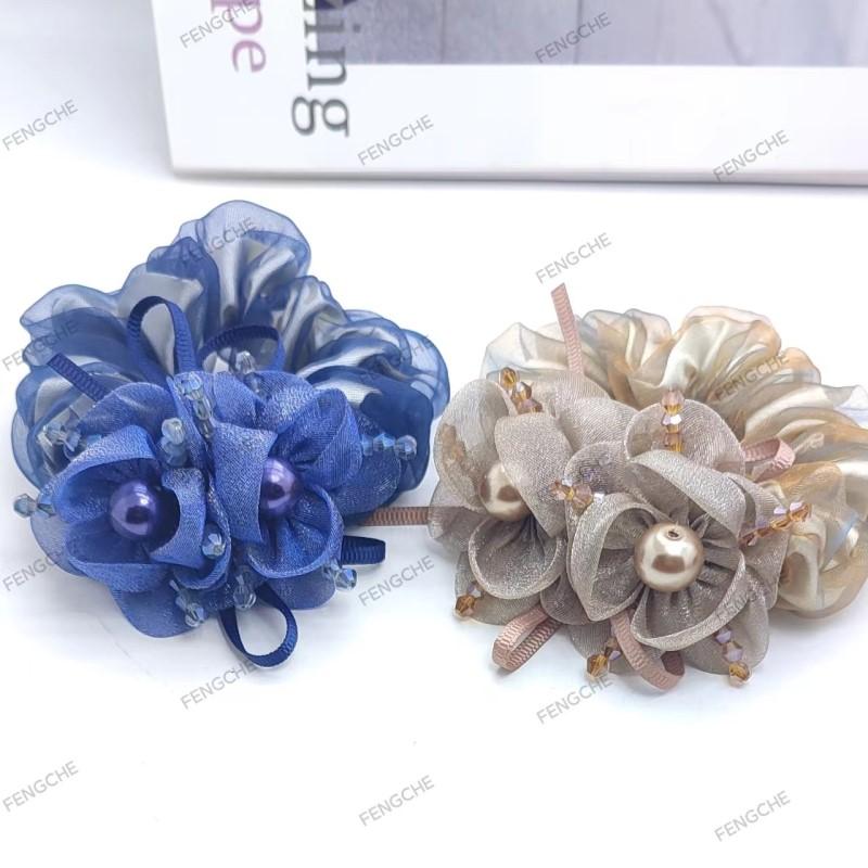 Gummi Damen Kopfschmuck Blume Hochelastisches Haarband Dickdarmring Dutt Haarnadel für Hochsteckfrisur Haarband Haargummis Accessoires