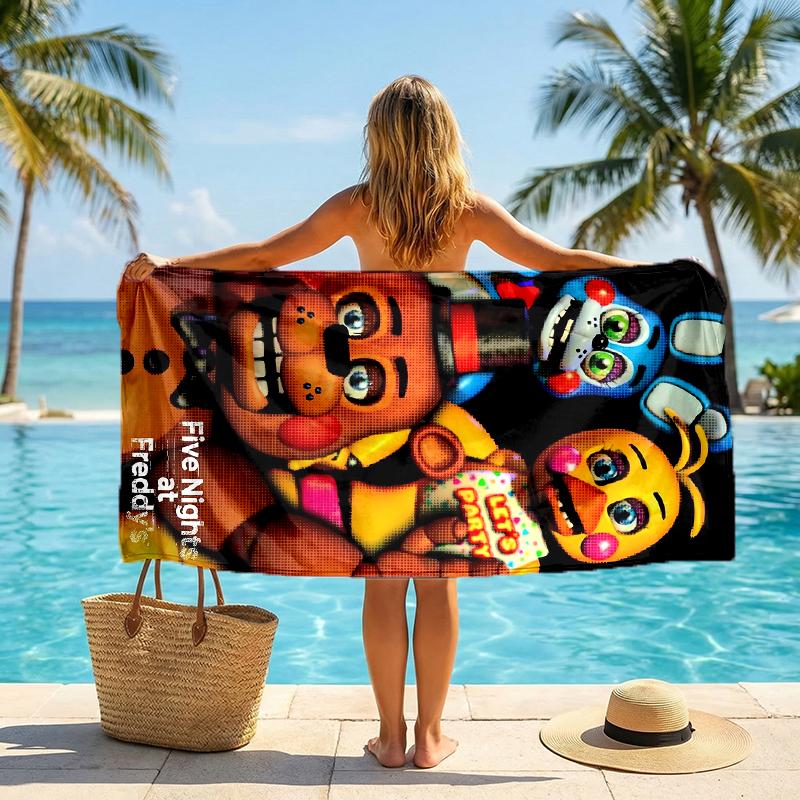 Freddy Bear Fashion Beach Towel: Ideal for Summer Adventures Soft, Absorbent and Quick Drying Suitable for Swimming and Bathing