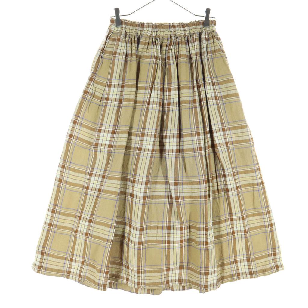 Beauty Products ICHI Antiquites Made In Japan Check Pattern Long Length Flare Skirt Women Used
