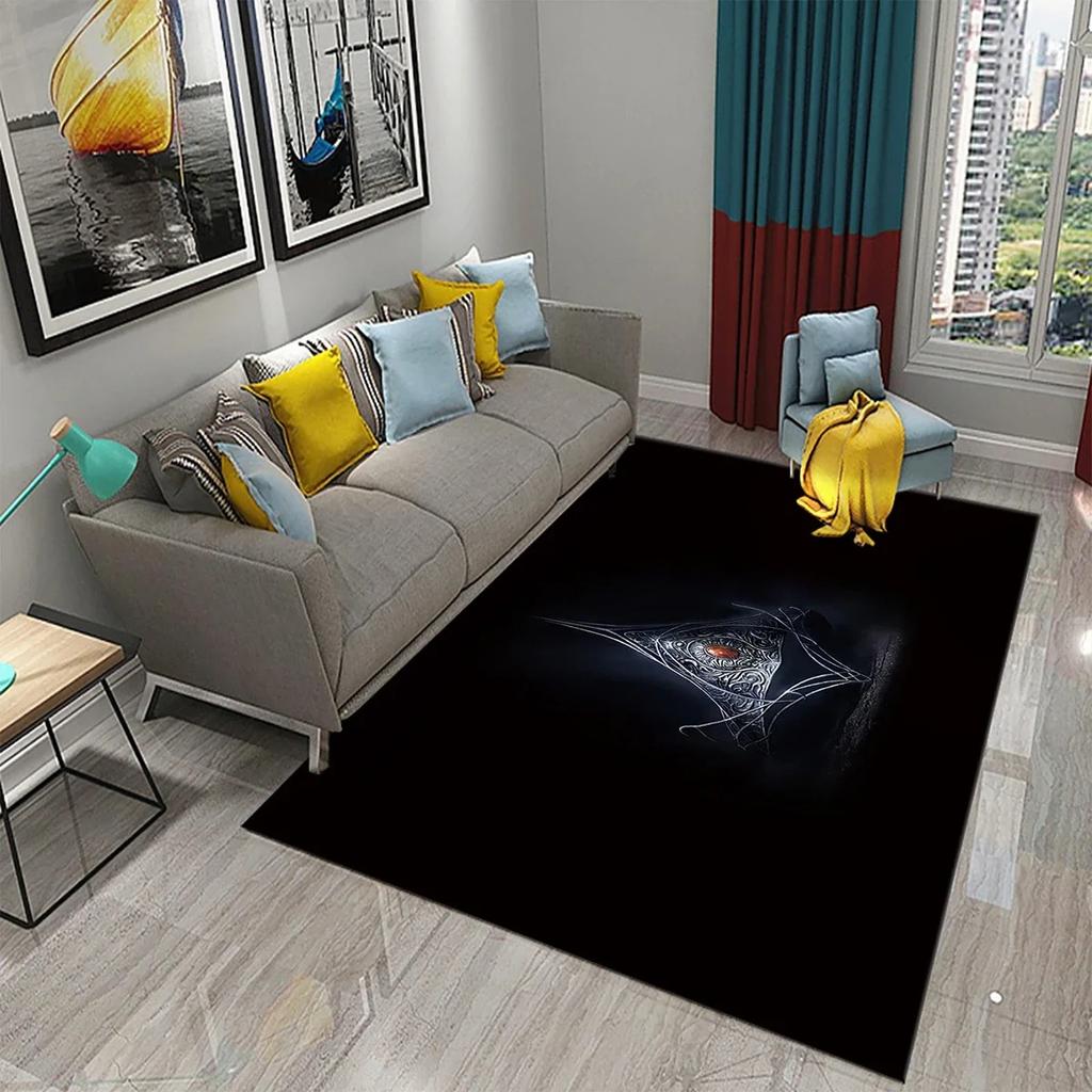 3D Luxury Skull Crown Carpet Living Room Bedroom Kids Crawling Decor Floor Rug Bathroom Kitchen Entrance Non-Slip