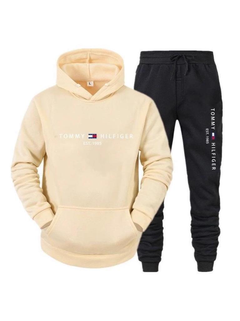 Set Trendy Hanorac cu Glugă Unisex de Primăvară - Croială Largă Casual cu Imprimeu