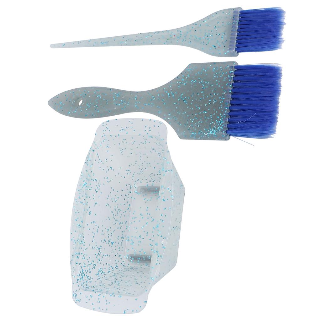 3pcs Hair Dye Kit Home Salon Hair Coloring Tint Brush Dyeing Mixing Bowl Accessory Set (Blue)
