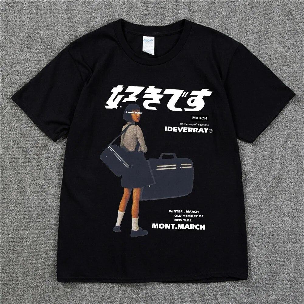 Hip Hop Streetwear Harajuku T Shirt Mädchen Japanische Kanji Drucken T-shirt 2022 Unisex Sommer Kurzarm T-Shirt Baumwolle Lose Tops tees