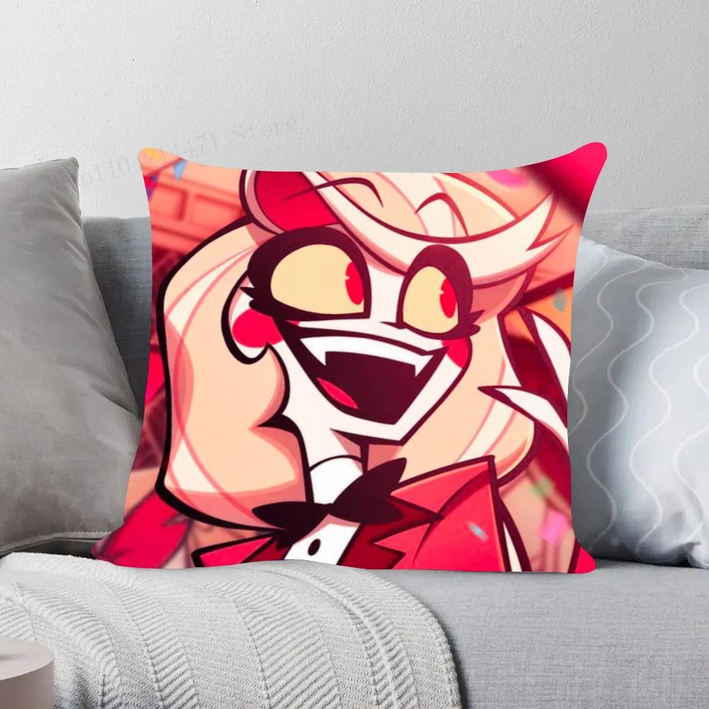 1pc Hazbin Pillow Case Square Bedroom Sofa Leisure Comfort Cushion Car Living Room Home Decoration