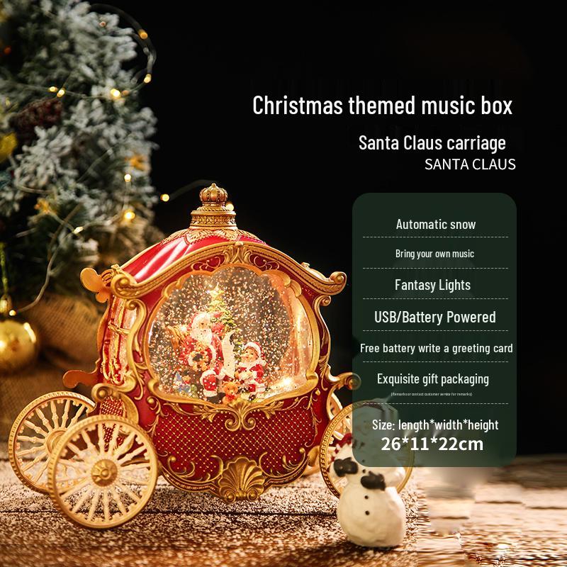 Holiday Snowfall Train Car Music Box Crystal Ball Toy for Kids & Seniors - Perfect Birthday Gift or Lamp