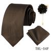 Men's Wine Red Striped Tie, Pocket Square & Brooch Set for Weddings & Banquets