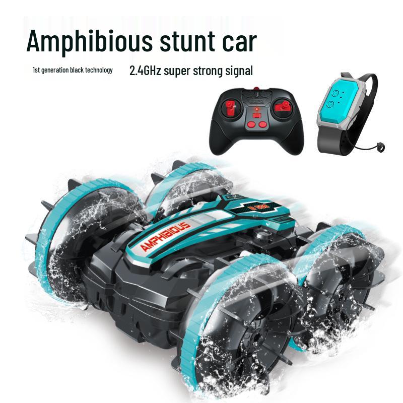 Amphibious Remote Control Stunt Car - Double-Sided Land & Water Toy Vehicle