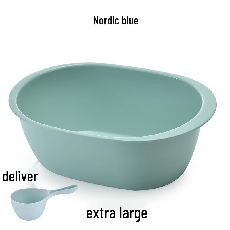 Large Oval Thickened Plastic Washbasin - Baby & Children's Bath or Laundry