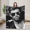 Super Warm BlanketKids Adult Airplane Travel George Michael British Singer  Throw Blanket  Flannel Bedspread For Sofa Bed Cover
