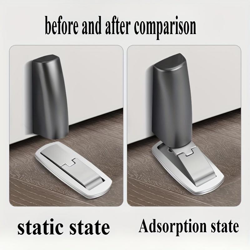 1Pc Non-Punch Door Stopper Automatic Floor Floor DoorStop Furniture Fittings Black Grey Stopper For Door Windproof