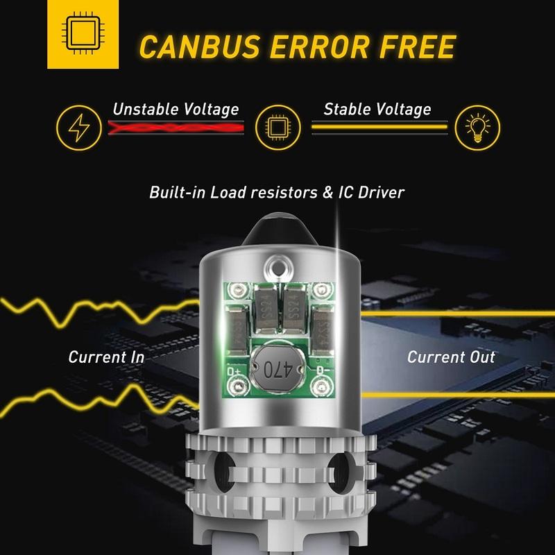 T20 LED 7440 W21W PY21W Canbus No Hyper Flash Car Turn Signal Lamp 1156 BA15S P21W BAU15S LED Yellow Indicator Light 12V