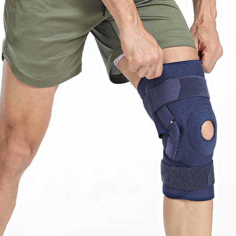 Sports Steel Knee Pads Strap Fixed Foldable Aluminum Plate Support Knee Pads Silicone Meniscus Anti-collision Sports Leggings