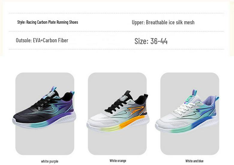 Unisex Casual Ice Silk Mesh Sneakers - Youth Shock Absorption Racing Trendy Shoes