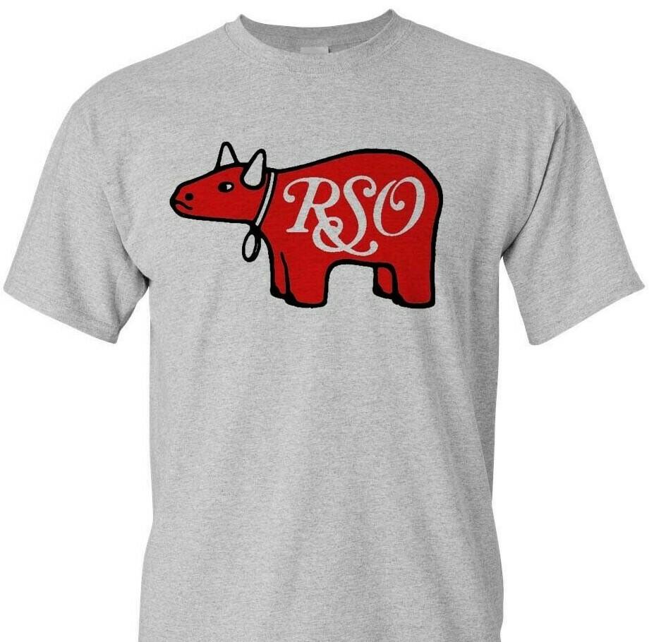 RSO Records T-shirt retro 1970 s disco adult regular fit graphic gray tee Unisex T-Shirt L