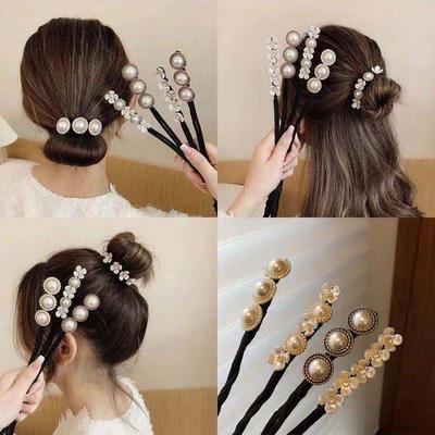 1 Pcs Vintage Shell Pearl Hairpin Bun Hairstyle Hair Stick  Hair Scrunchies Hair Maker Tools Hair Accessories