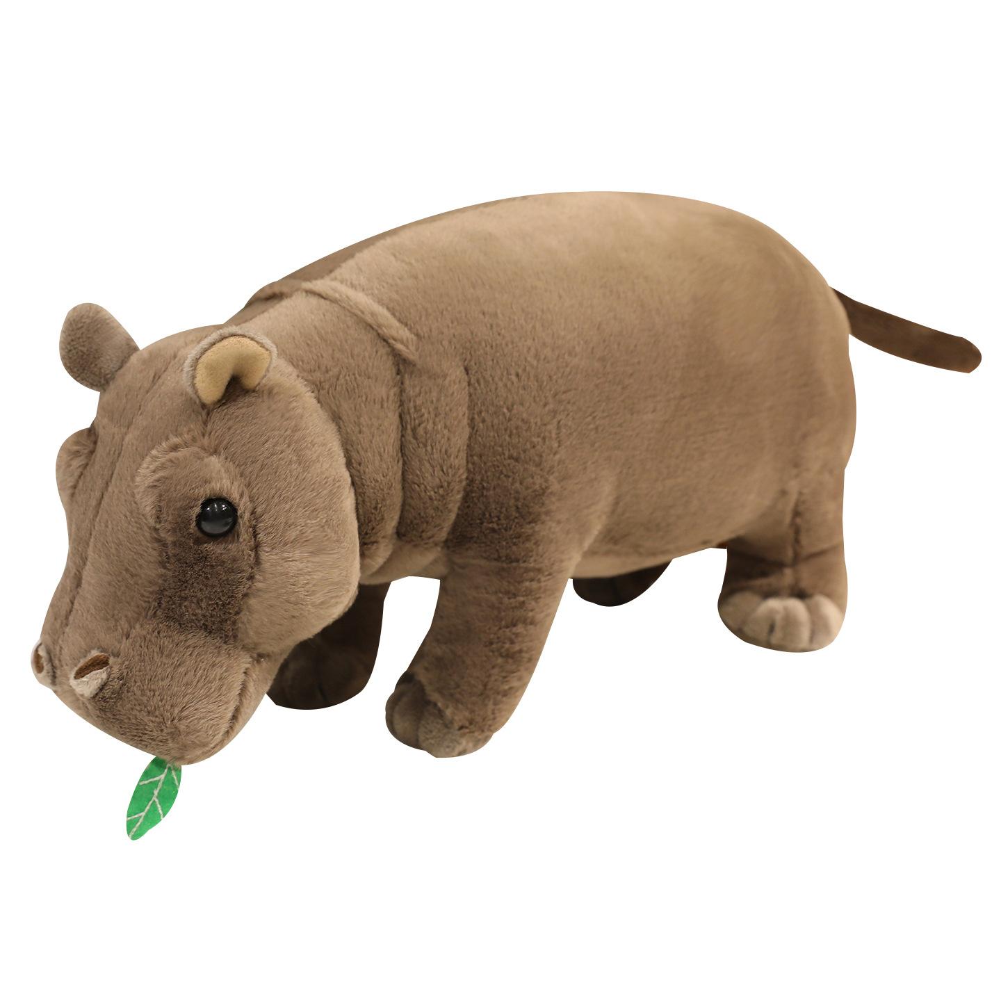 

Stuffed Lifelike Hippo Plush Toys Simulated Hippopotamus Animals Hug Dolls Toys for Boy Birthday Gift for Him 20cm коричневий
