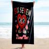 1PC Custom Name Heart Glasses Text Beach Towel Highly Absorbent And Sand-Resistant Towel for Swimming, Pool, Yoga, And Travel Lightweight